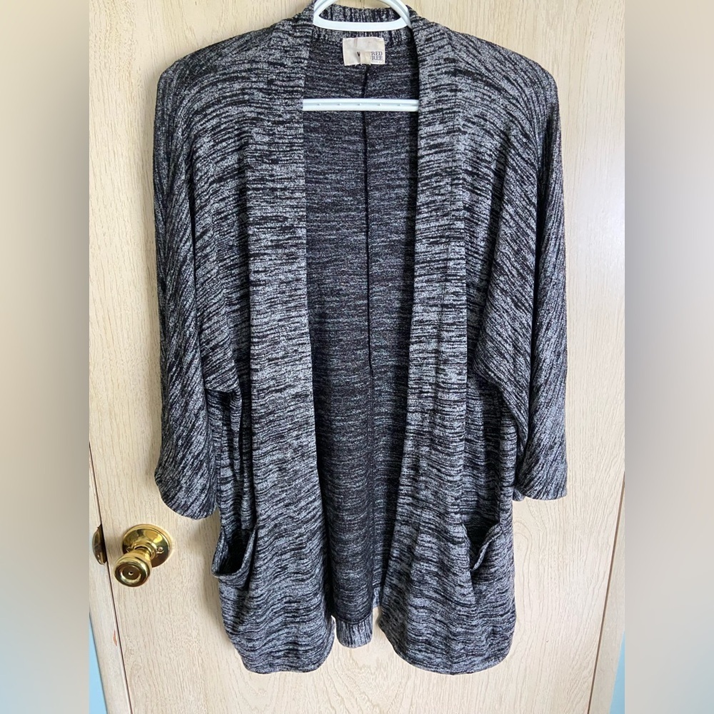 Aritzia Wilfred Free Black Gray Marl Zlata Open Cardigan Size Medium